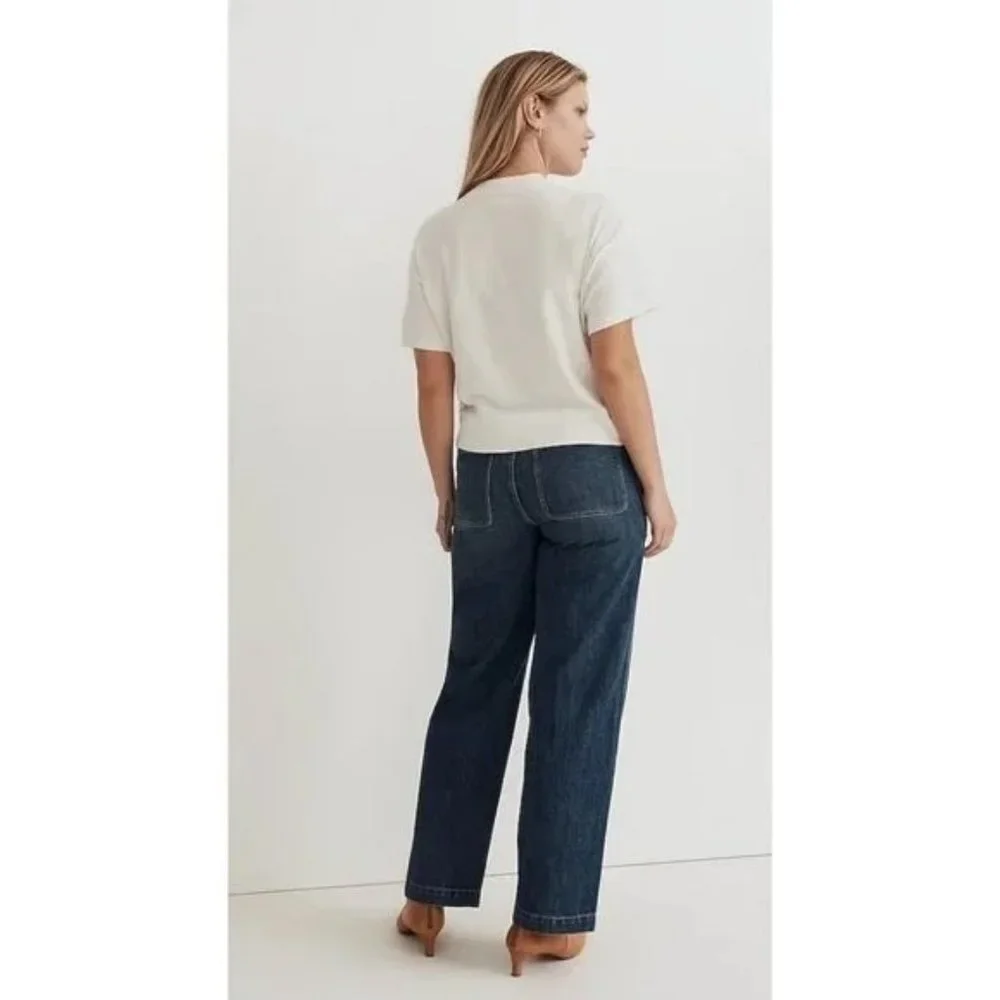 Madewell $52 Womens Waffle Mockneck Tee in Lighthouse Size XS NJ790 - Picture 5 of 5